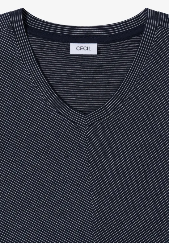 Gestreiftes Ärmelloses V-Neck Top