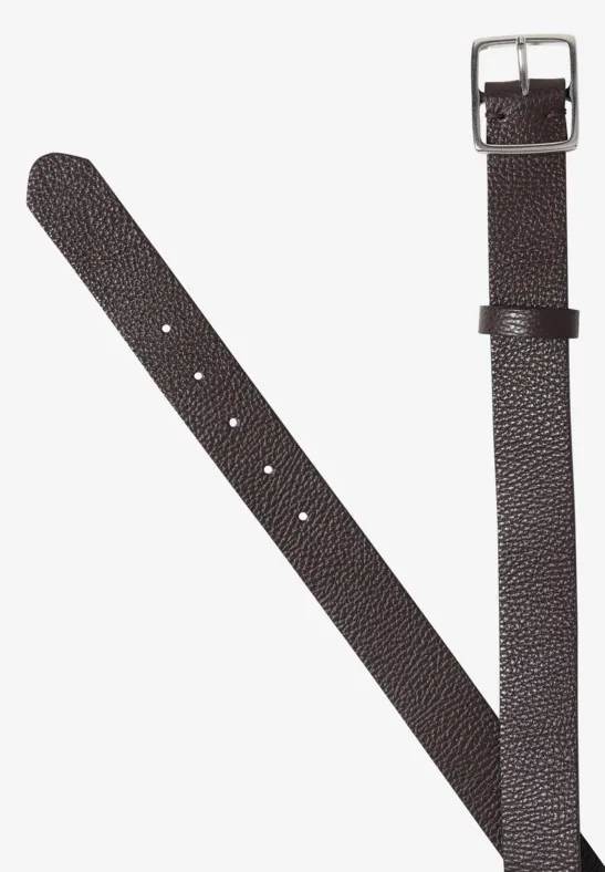 Strukturierter Ledergürtel mit quadratischer Schnalle