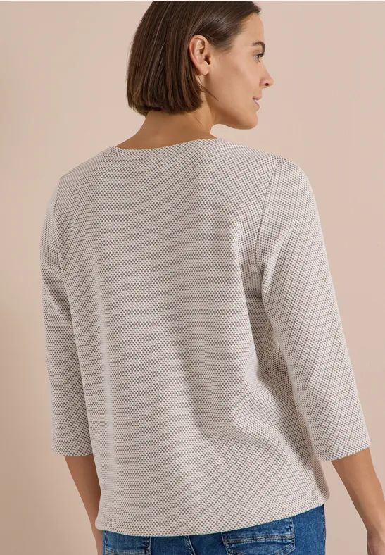 Strukturiertes 3/4-Arm Top mit Tunnelzug
