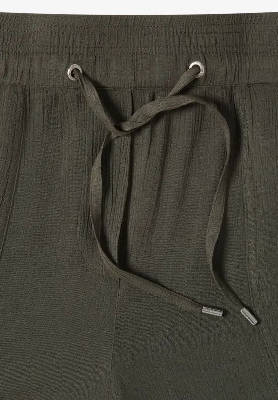 Weite Struktur-Shorts mit hohem Bund