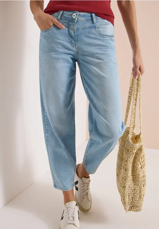 High-Waist Barrel-Leg-Jeans im Loose Fit