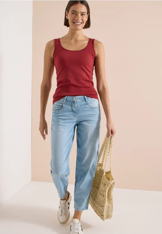 High-Waist Barrel-Leg-Jeans im Loose Fit