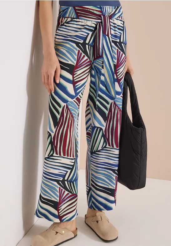 Weite Hose mit Grafikprint
