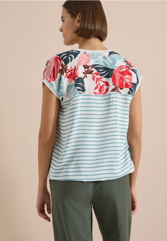 Blouson mit tropischem Print-Mix