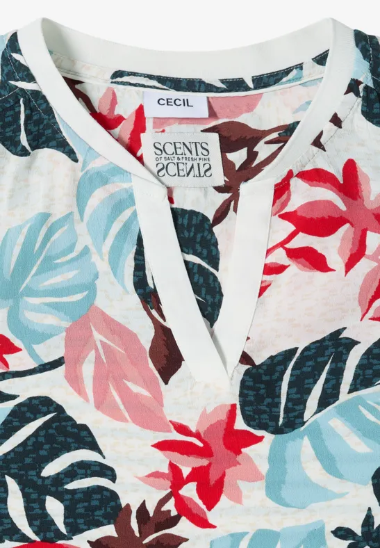 Blouson mit tropischem Print-Mix