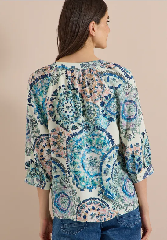 Bedruckte Viscose-Tunika-Bluse