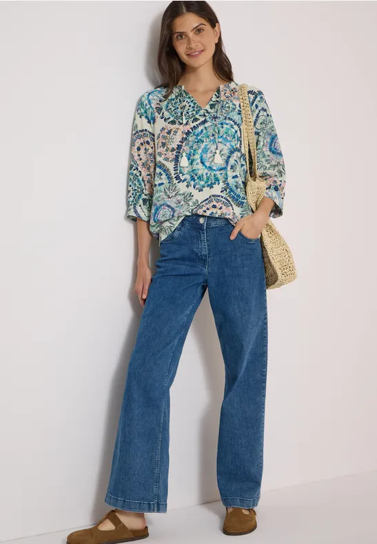 Bedruckte Viscose-Tunika-Bluse