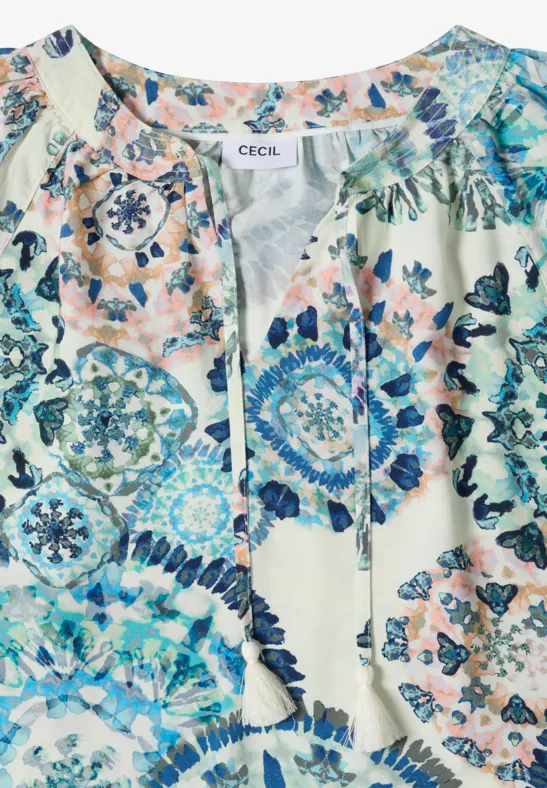 Bedruckte Viscose-Tunika-Bluse