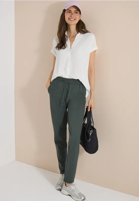 Slim Fit Jerseyhose mit Tunnelzug