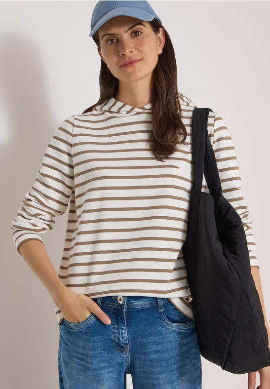 Gestreiftes Sweatshirt mit Kapuze