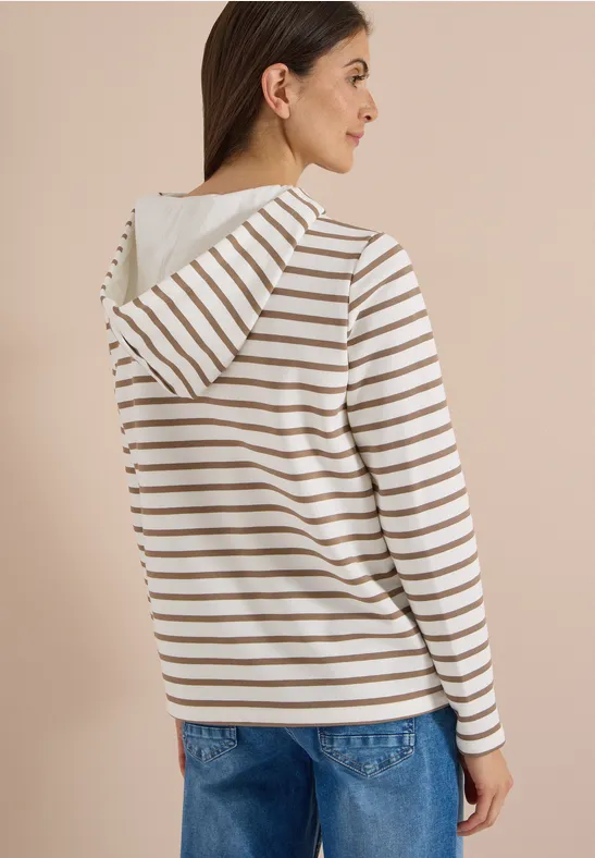 Gestreiftes Sweatshirt mit Kapuze