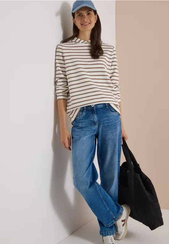 Gestreiftes Sweatshirt mit Kapuze