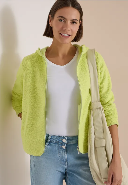 Kuschelige Teddy-Fleecejacke mit Kapuze