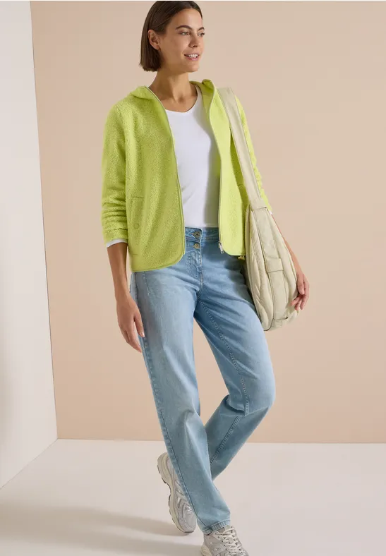 Kuschelige Teddy-Fleecejacke mit Kapuze