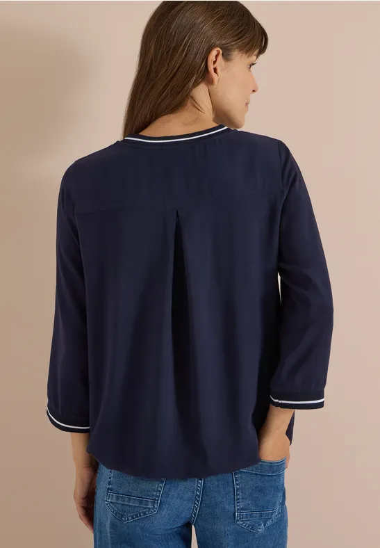 Lockeres 3/4-Arm Blusenshirt mit Paspeln