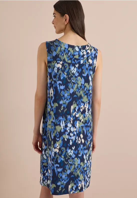 Ärmelloses Jerseykleid mit abstraktem Print