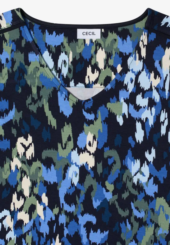 Ärmelloses Jerseykleid mit abstraktem Print