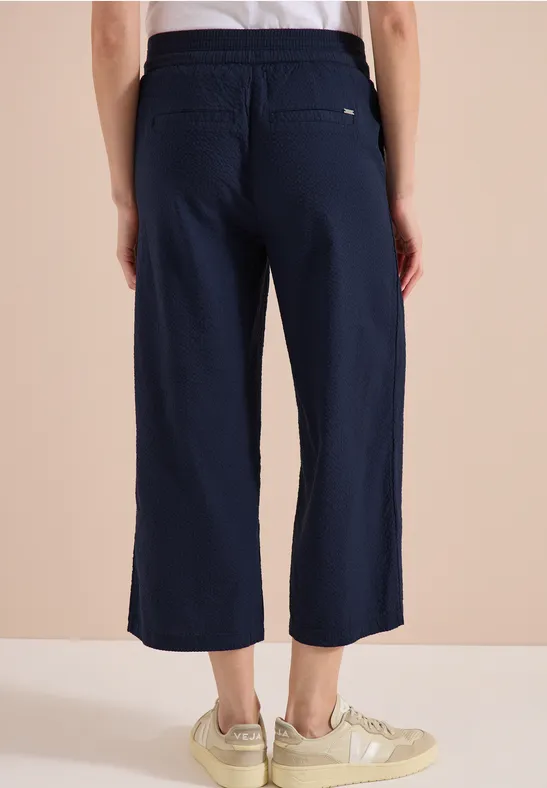 Lockere Seersucker-Culotte