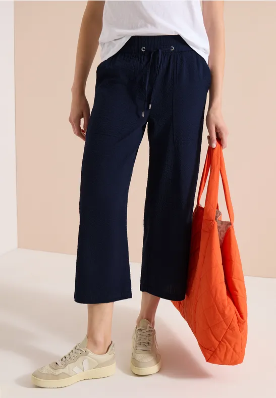 Lockere Seersucker-Culotte