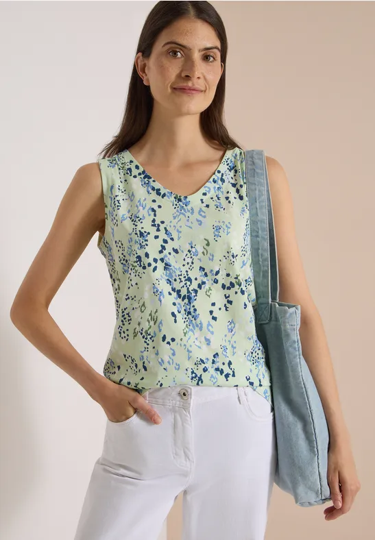 Jersey-Top mit abstraktem Print