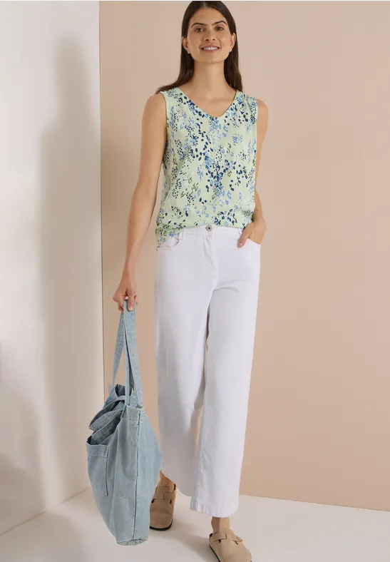 Jersey-Top mit abstraktem Print