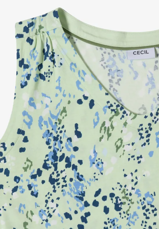 Jersey-Top mit abstraktem Print