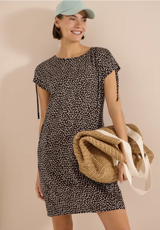 Knielanges Jerseykleid mit Print