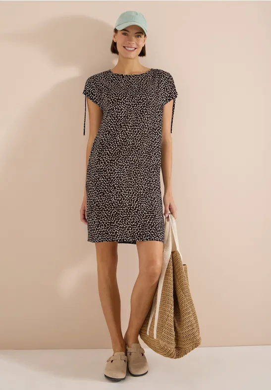 Knielanges Jerseykleid mit Print