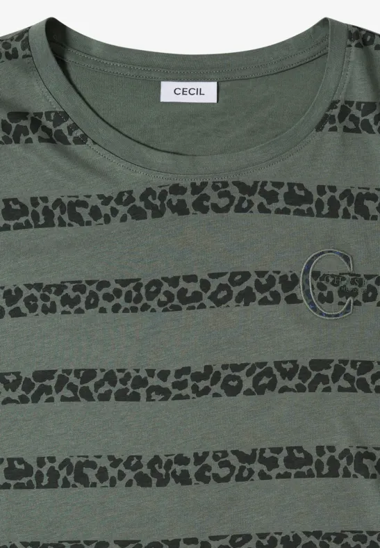 T-Shirt mit Rundhalsausschnitt und Leo-Streifen