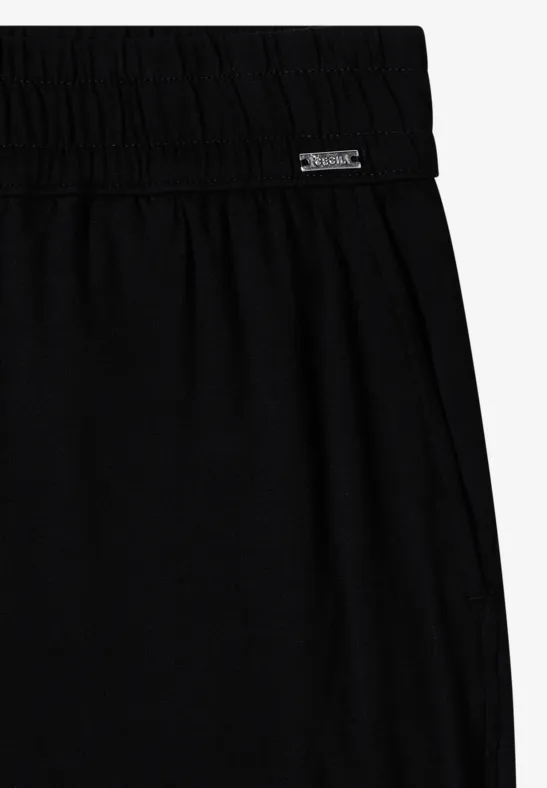 High-Waist Jerseyhose mit weitem Bein