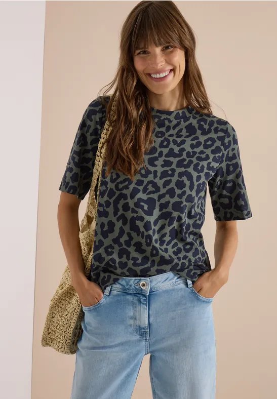T-Shirt mit Leopardenmuster