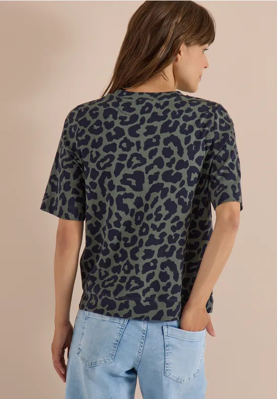 T-Shirt mit Leopardenmuster