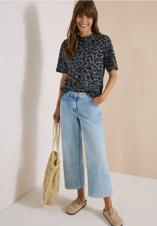 T-Shirt mit Leopardenmuster
