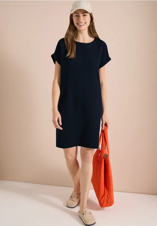 Lockeres Musselin-Kurzarmkleid