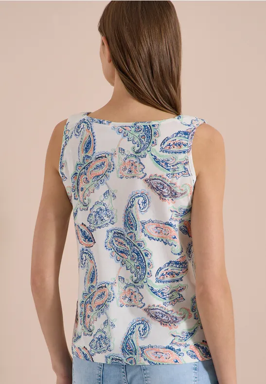Paisley-Top mit geflochtenen Trägern