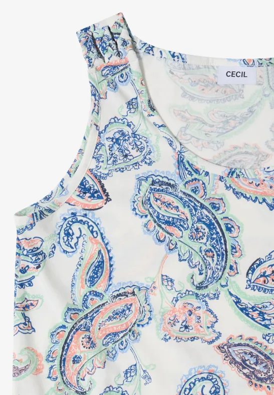 Paisley-Top mit geflochtenen Trägern