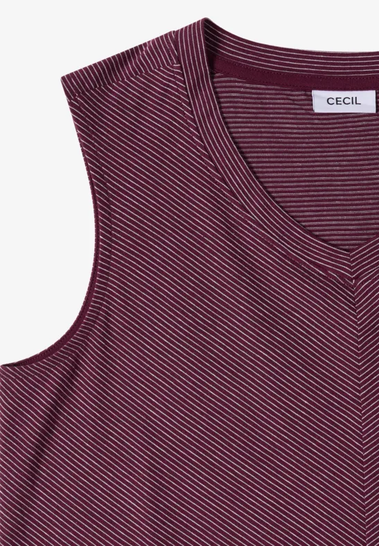 Ärmelloses gestreiftes V-Neck-Top