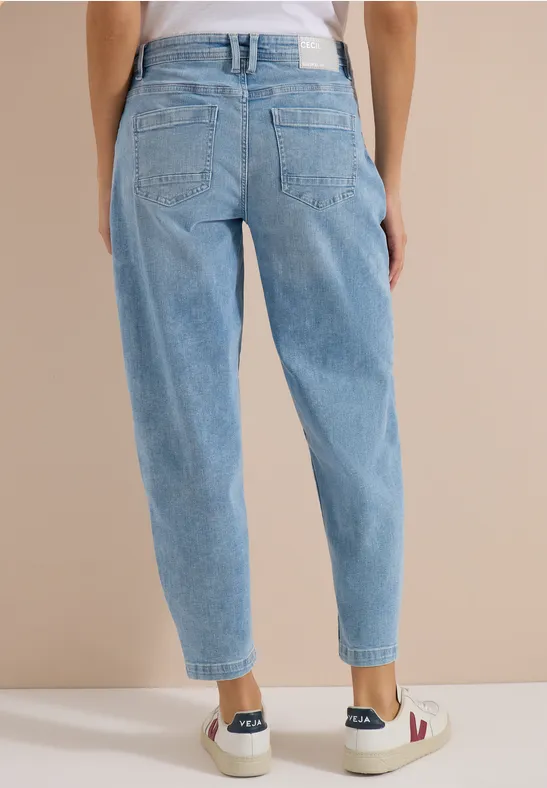 Lässige High-Waist Barrel-Leg-Jeans