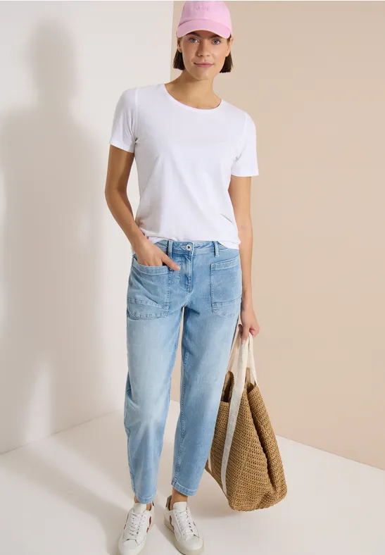 Lässige High-Waist Barrel-Leg-Jeans