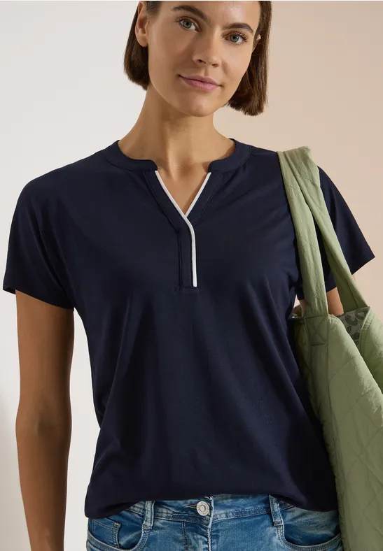 T-Shirt mit Split-Neck