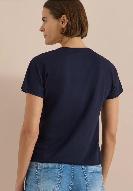 T-Shirt mit Split-Neck