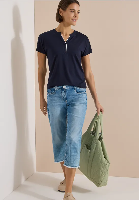T-Shirt mit Split-Neck