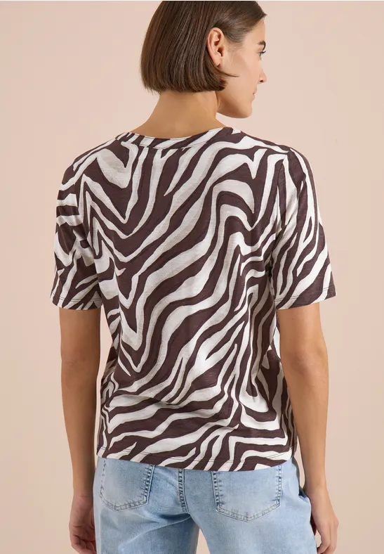 T-Shirt mit abstraktem Zebramuster