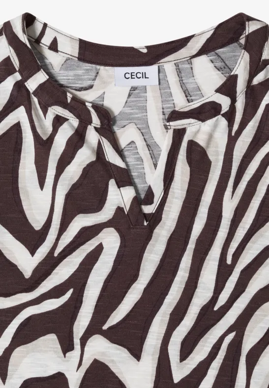 T-Shirt mit abstraktem Zebramuster