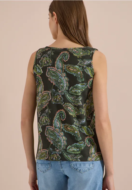 Paisley-Top mit geflochtenen Details