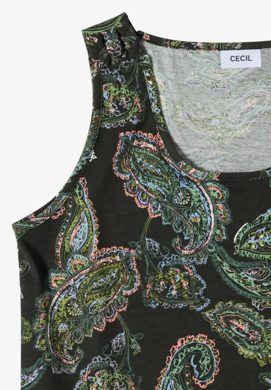 Paisley-Top mit geflochtenen Details