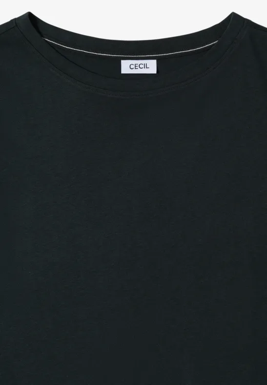 U-Boot-Ausschnitt Shirt mit Tunnelzügen