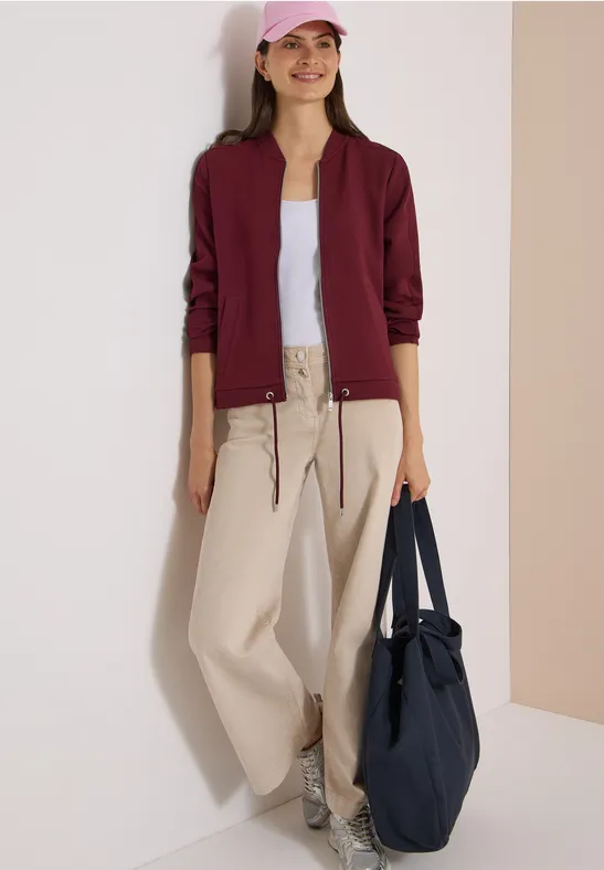 Sportlicher Sweat-Blouson mit Reißverschluss