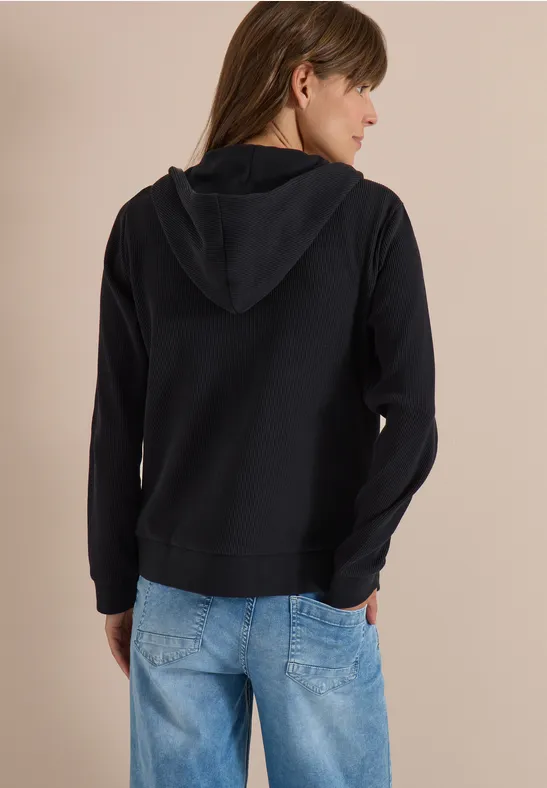 Strukturierte Kapuzenjacke mit Tunnelzug
