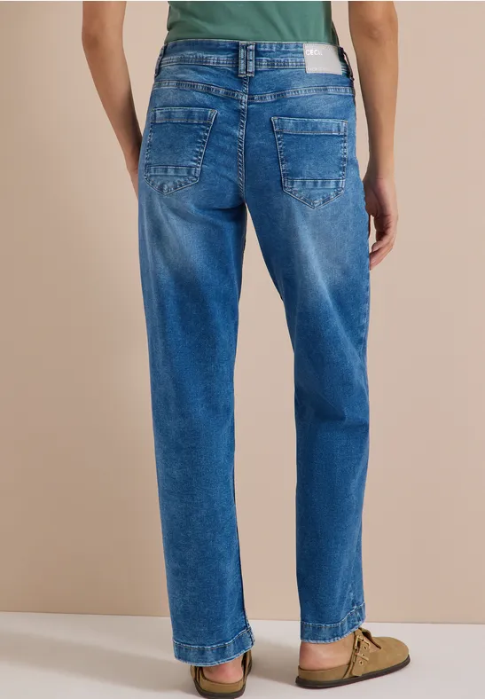 High-Waist-Jeans mit weitem Bein